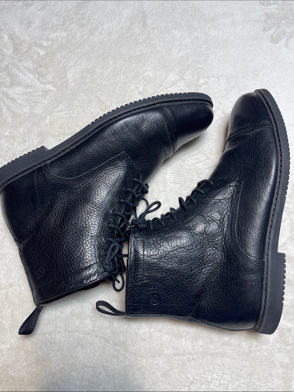 Timberland Black Leather Lace-Up Combat Boots Size 11 Men’s